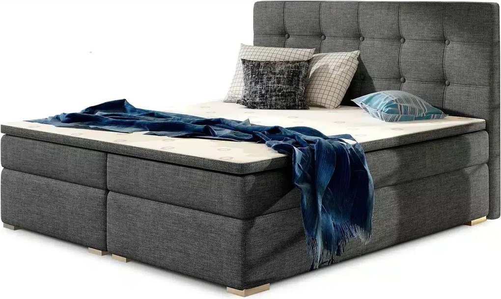 Pat lemn masiv BoxSpring Inez 160X200 Material Sawana 05 Mobarta