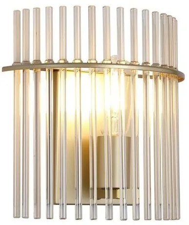 Aplica de perete metal auriu, tije din sticla Swizzle