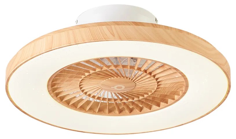 Ventilator de tavan cu efect de lemn și efect de stele 60 cm, inclusiv LED reglabil cu telecomandă - Climo