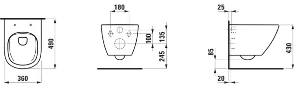 LAUFEN H8200830000001 - Vas WC suspendat LUA, ceramică/alb
