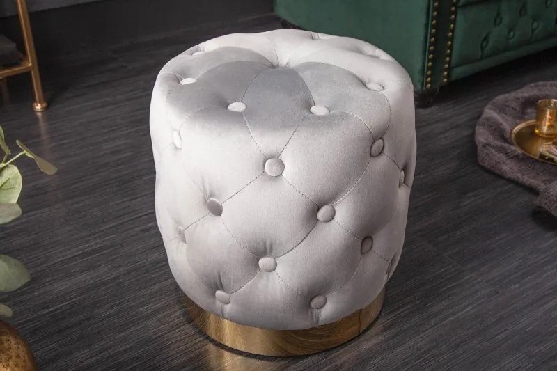 Taburete Modern Barock 35cm, gri/ auriu