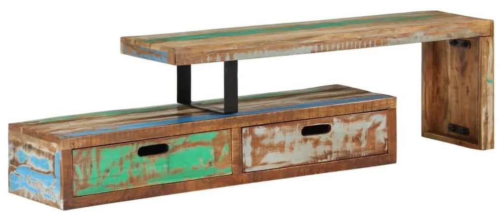 vidaXL Comodă TV (118-200) x 30 x 40 cm, lemn masiv recuperat