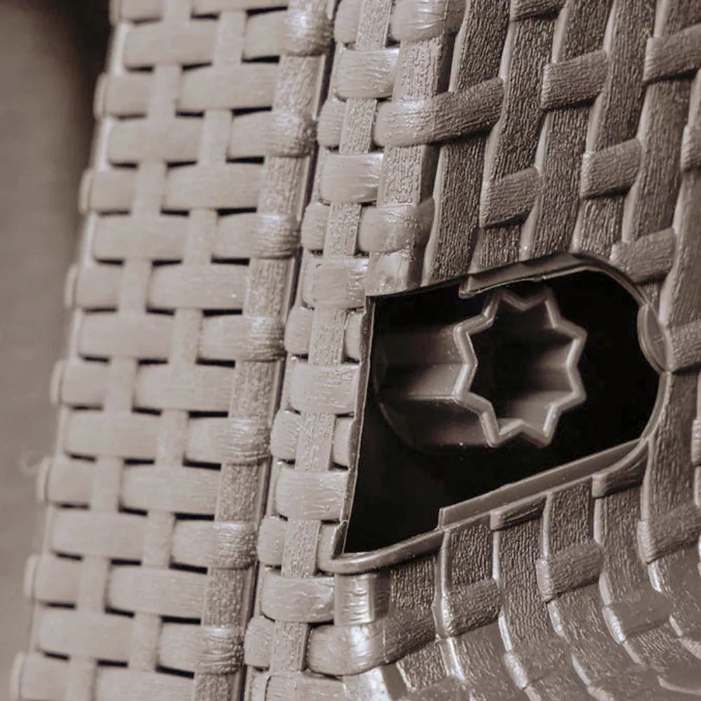 Canapea de colț relaxantă Corfu cu masă Rosario cappuccino