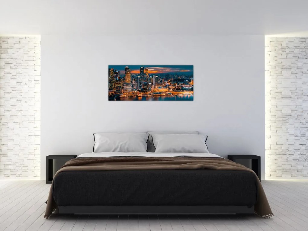 Tablou orașului nocturn (120x50 cm)
