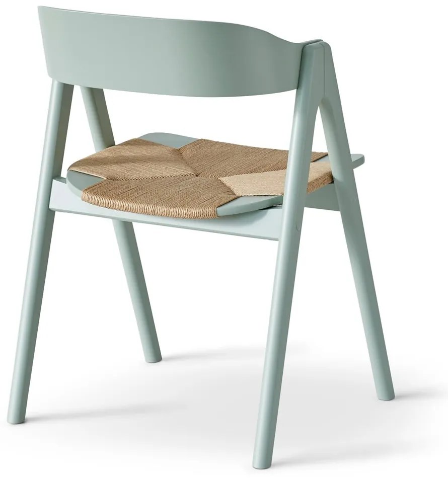 Scaun din lemn de fag și șezut din ratan Findahl by Hammel Mette, verde deschis