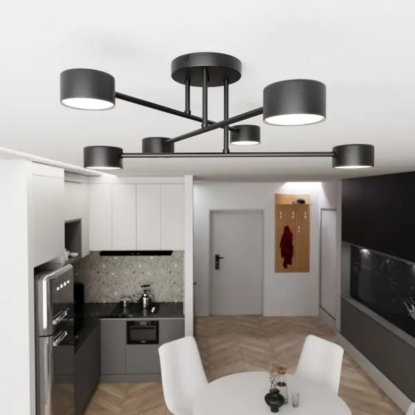 Plafonieră aplicată HALO 6xGX53/10W/230V neagră