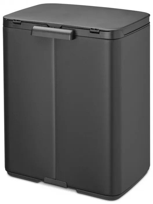 Cos de rufe Brabantia Bo Small 1006635, 12 L, Deschidere silentioasa si lina, Baza antiderapanta, Negru