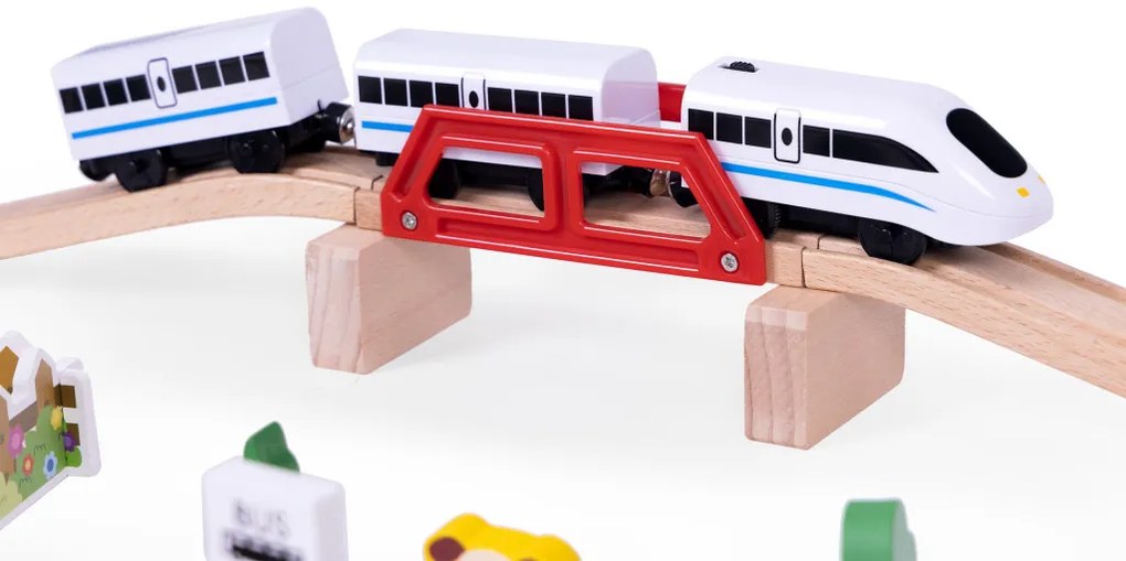 Set de trenuri agricole din lemn 53 de piese