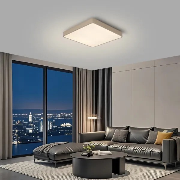 Brilagi-LED Plafonieră LED POOL, 36W, 230V, 3000-6000K, 40x40 cm, bej, cu dimmer și telecomandă