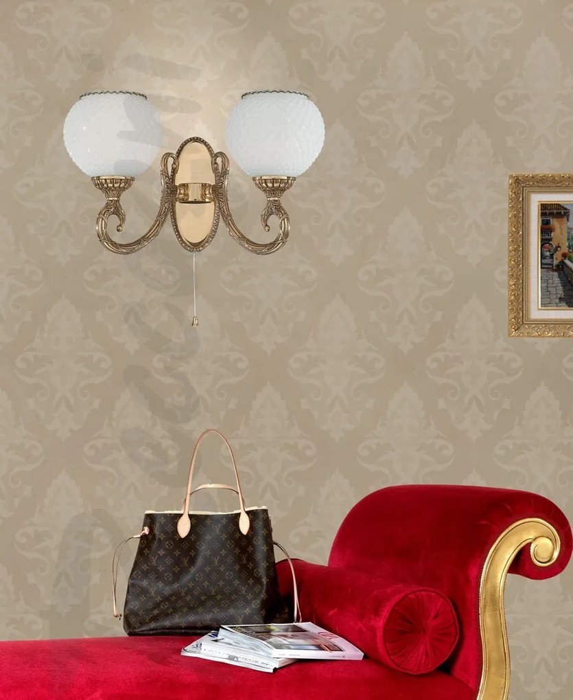 Aplica clasica din alama cu 2 brate design italian 8550