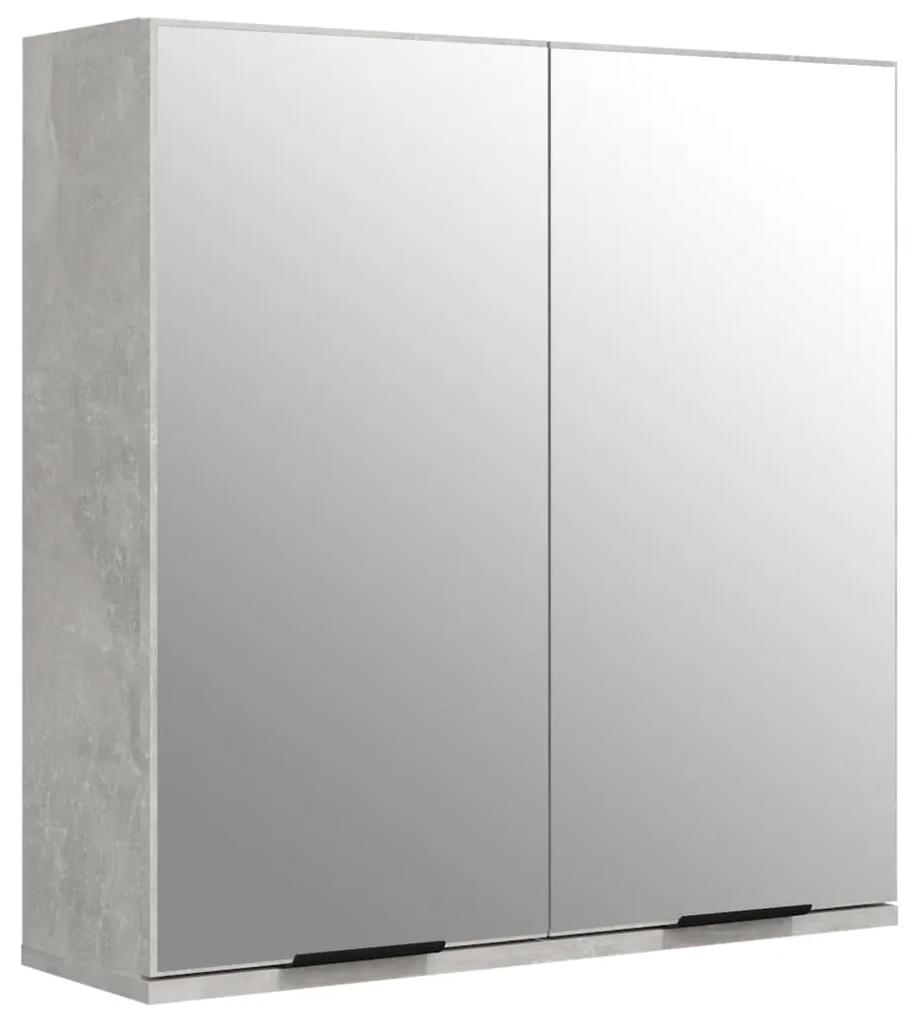 811317 vidaXL Dulap de baie cu oglindă, gri beton, 64x20x67 cm