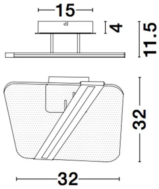 Lustra aplicata, Plafoniera LED design modern JERTUNA 32x32cm