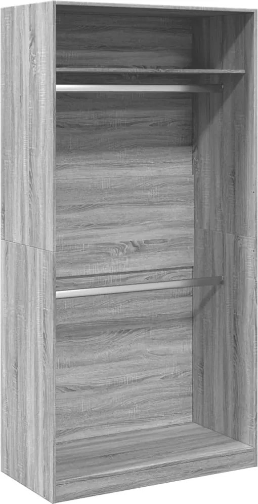 vidaXL Șifonier, gri sonoma, 100x50x200 cm, lemn prelucrat