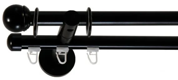Galerie dubla picior universal todi max teava neteda / profil negru 19mm (Alege marime: 400 cm)