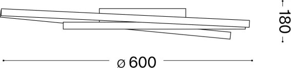 Plafonieră LED dimabilă Ideal Lux OZ LED/48W/230V d. 60 cm CRI 90 auriu