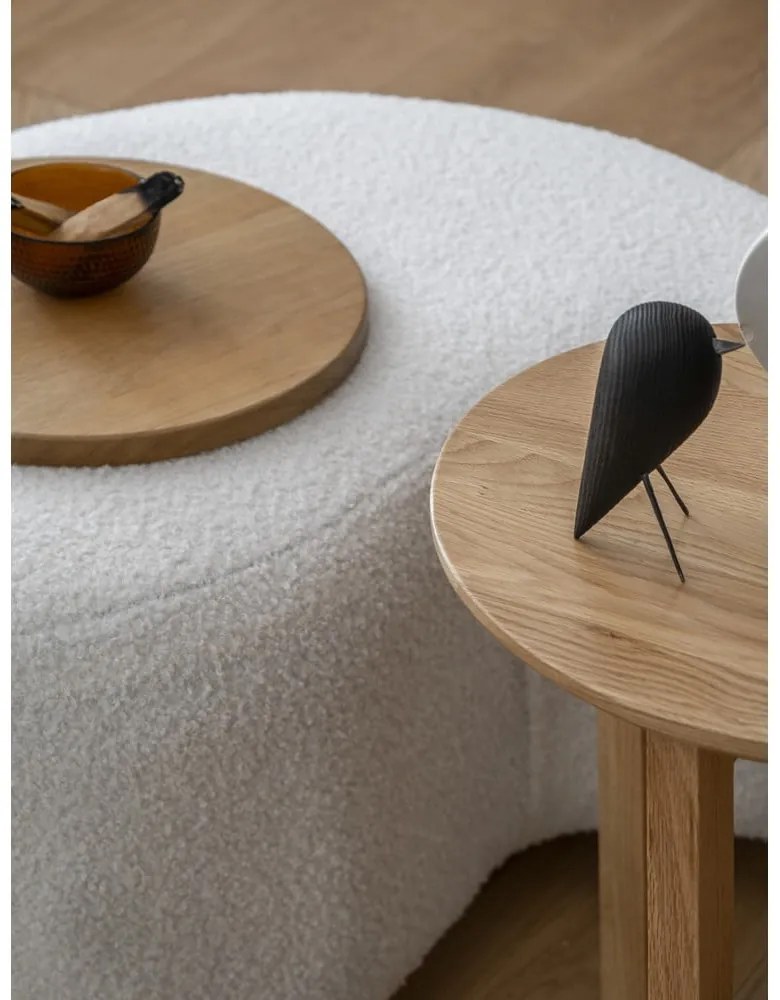 Taburet alb cu tapițerie din stofă bouclé Miuf – Miuform