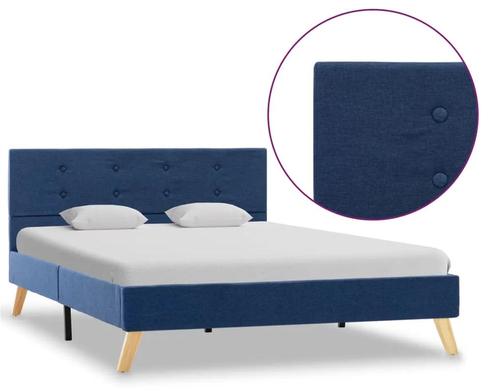 284824 vidaXL Cadru de pat, albastru, 120 x 200 cm, material textil