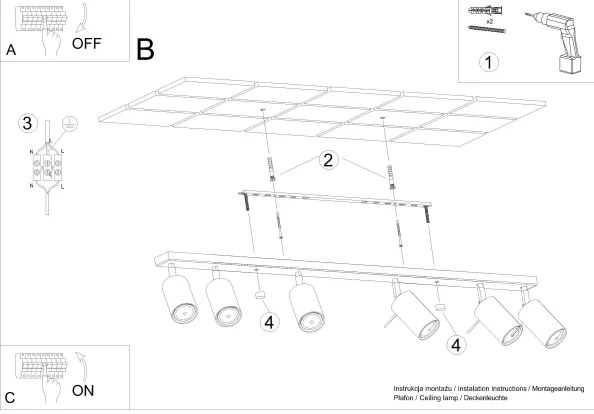 Lampă spot RING 6L 6xGU10/40W/230V alb