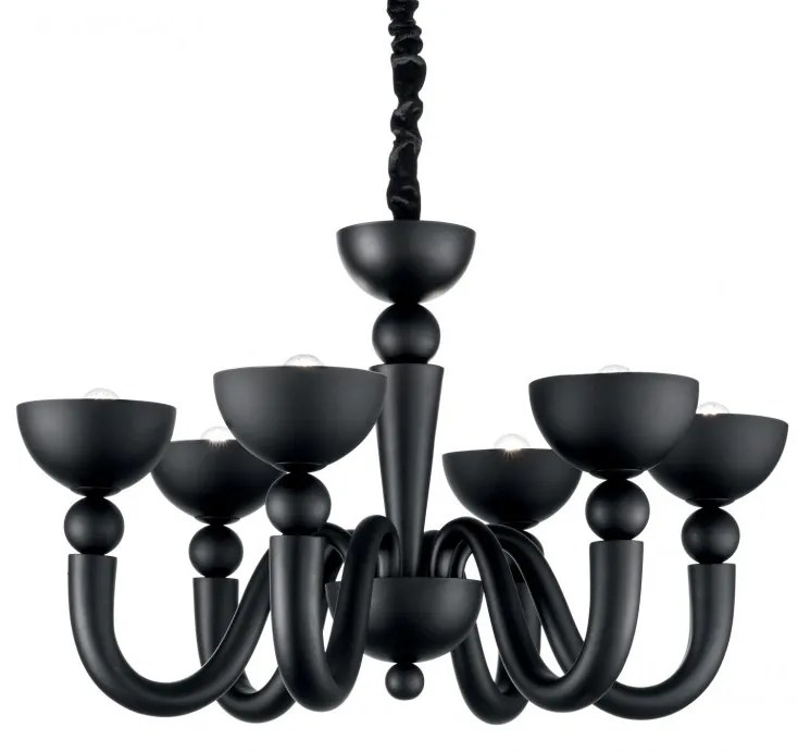 Candelabru LUX stil venetian cu 6 brate BON BON SP6 NERO 140339