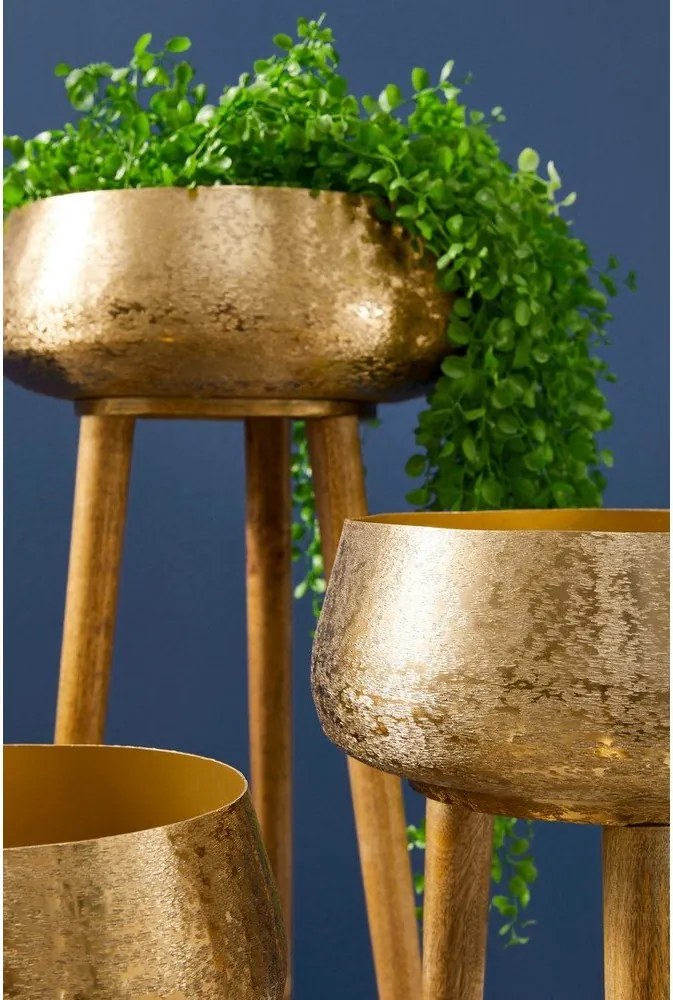 Ghivece decorative 3 buc. din metal handmade ø 37,5 cm Varanasi – Bizzotto