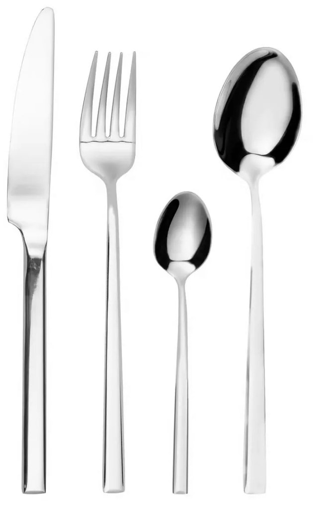 Set tacamuri inox, 24 piese, 6 persoane, argintiu, Como