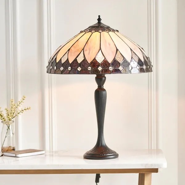 Endon 63982 - Lampă de masă Tiffany BROOKLYN 1xE27/60W/230V Ø 40 cm