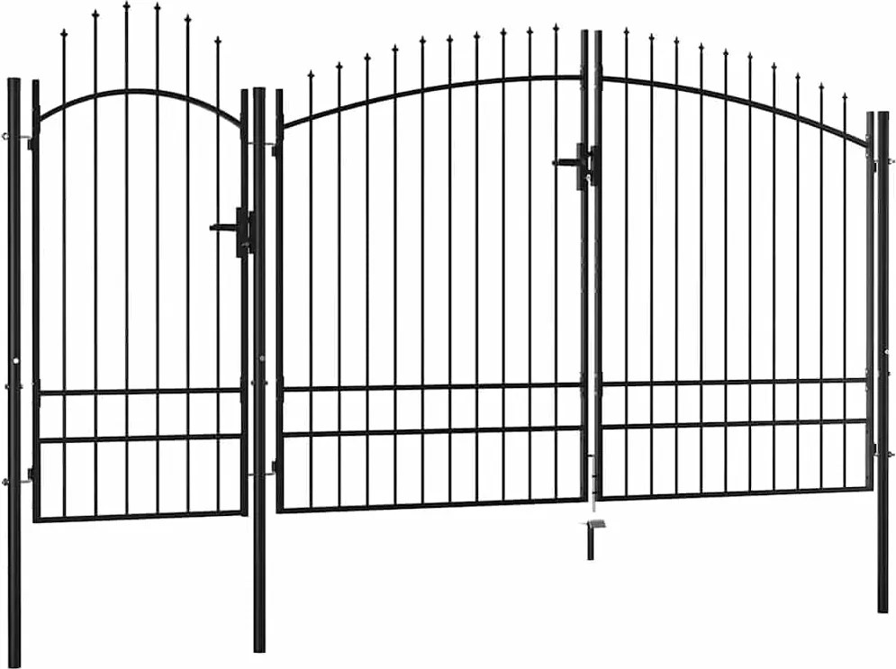 vidaXL Poartă de grădină Woerden din oțel, 1,95x4 m, negru