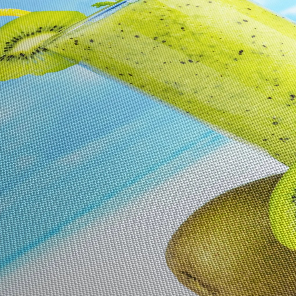 Tablou - smoothie kiwi (cu ceas) (90x30 cm)