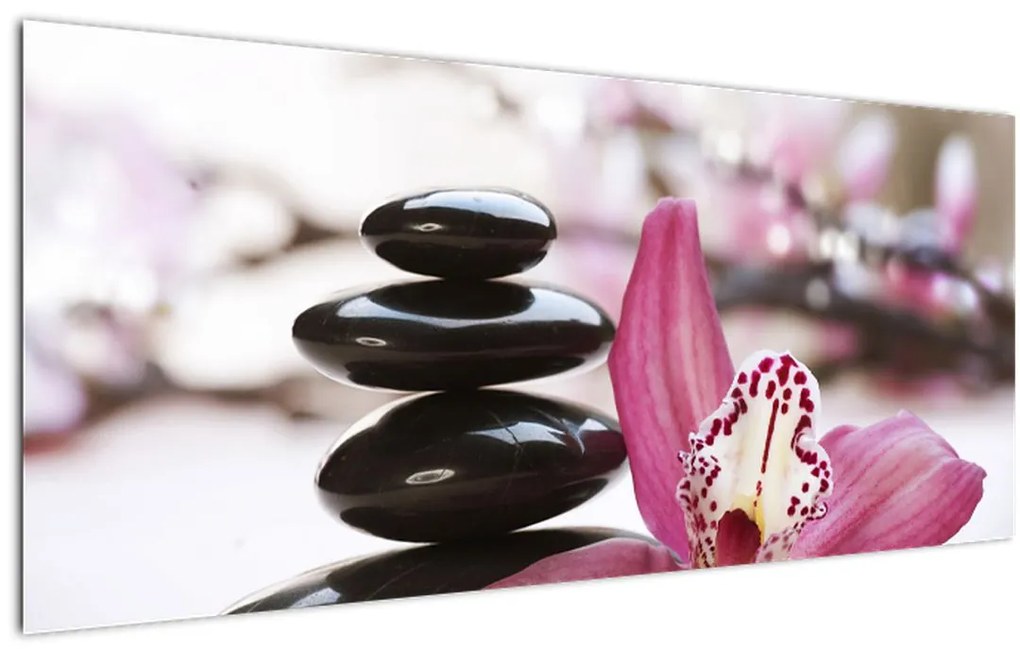 Tablou cupietre pentru masaj și orhidee (120x50 cm)