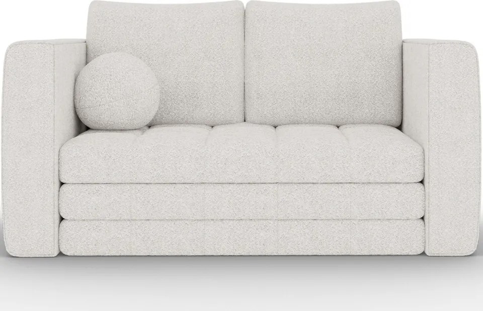Canapea Kastol , alb bouclé extensibil, 137x71x74 cm – Royal 01
