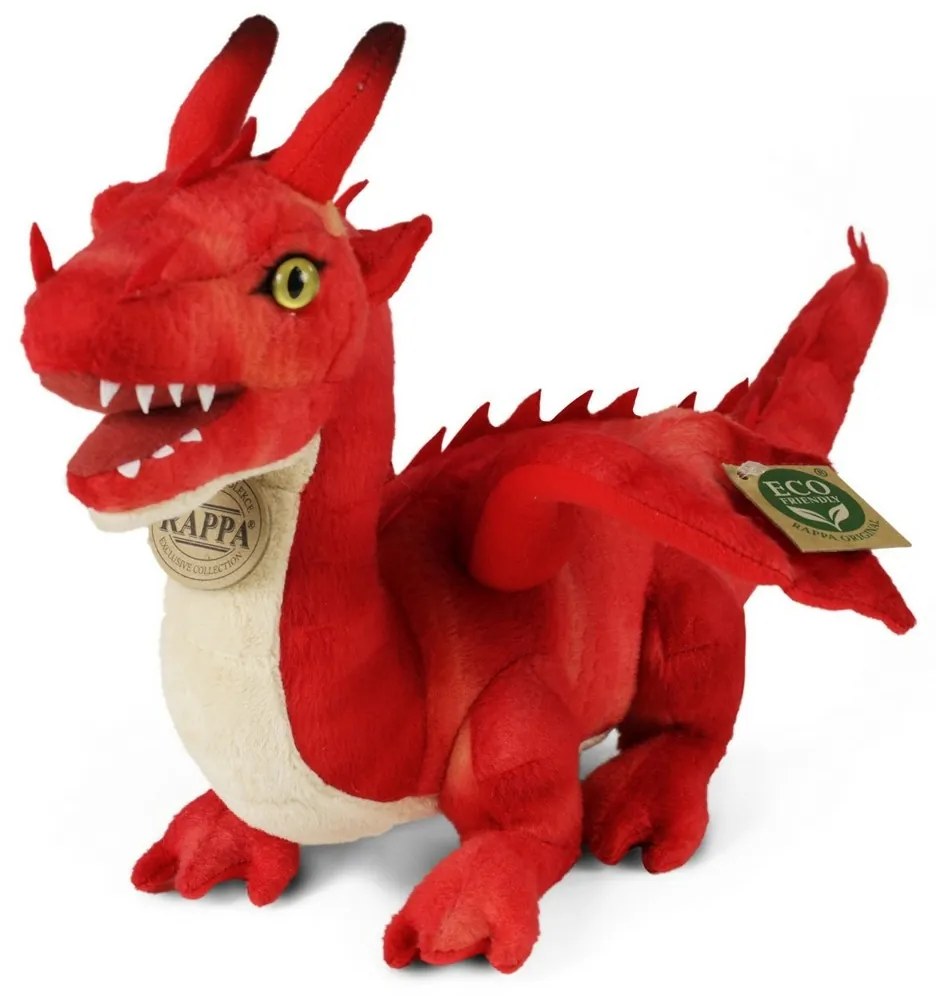 Rappa Dragon de pluș, 40 cm roșu ECO-FRIENDLY
