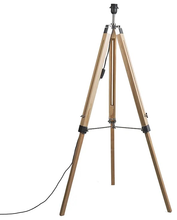 Lampă de podea rustică din lemn fără abajur - Tripod
