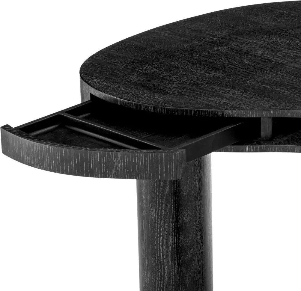 Birou design LUX din furnir de stejar Vence, gri carbune