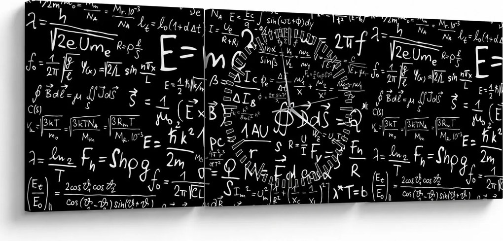 Tablou - Matematică (cu ceas) (90x30 cm)