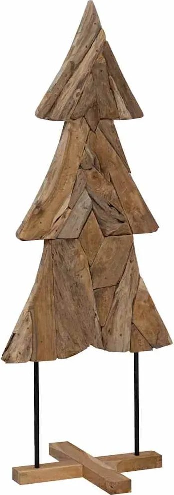 vidaXL Brad de Crăciun cu suport Maro 151 cm Lemn masiv de tec