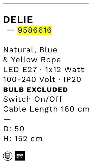 Lampadar/Lampa de podea design decorativ, DELIE, H 152cm
