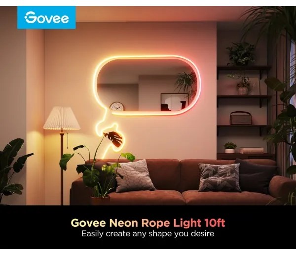 Bandă LED flexibilă Govee Neon 2 MATTER 3m RGBIC Wi-Fi
