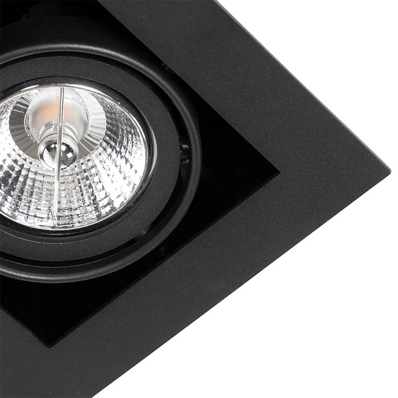 Set de 6 spoturi încastrate moderne negre cu 2 lumini reglabile - Oneon 70