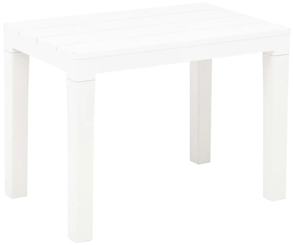 48780 vidaXL Bănci de grădină, 2 buc., alb, plastic
