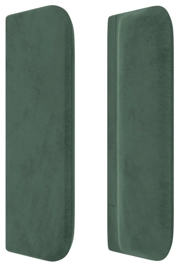 Tablie de pat cu aripioare verde inchis 203x16x78 88 cm catifea 1, Verde inchis, 203 x 16 x 78 88 cm