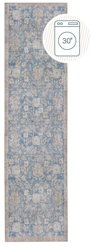 Covor tip traversă albastru lavabil 60x230 cm Orelia Global – Flair Rugs