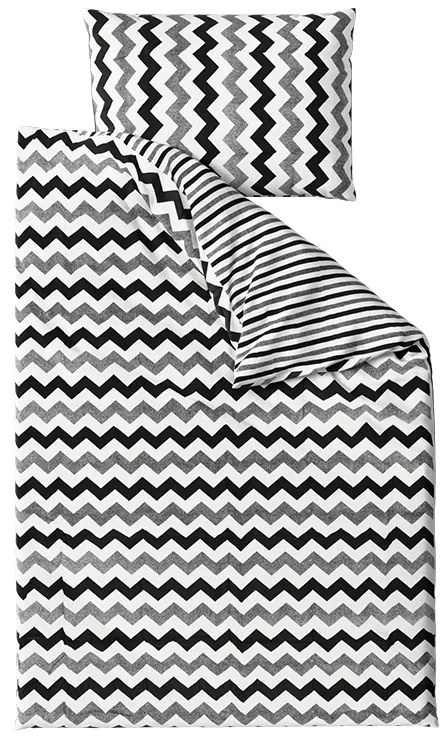Lenjerie de pat din bumbac Renforce DUNGI alb-negru Dimensiune lenjerie de pat: 70 x 90 cm | 140 x 200 cm