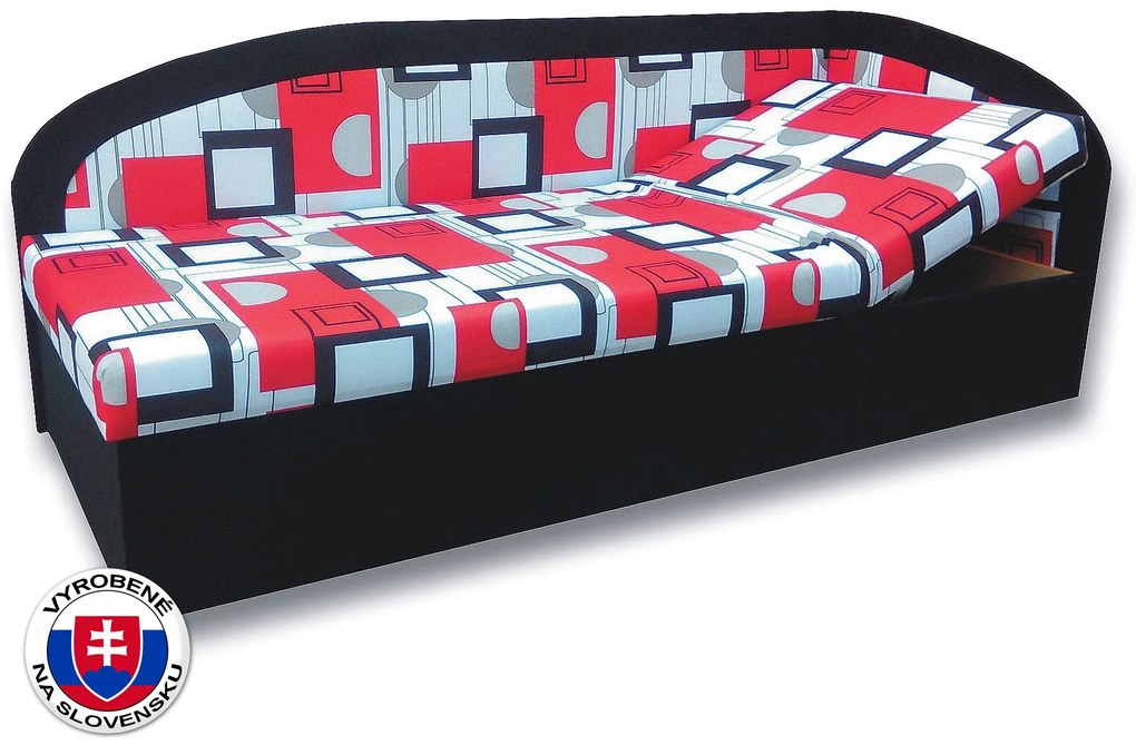 Pat de o persoană (canapea) 80 cm Krista (negru 39 + Otawa 1a) (D). 793098