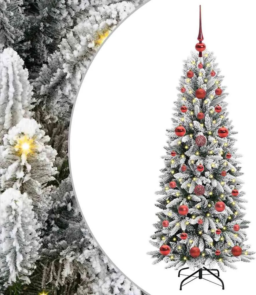 vidaXL Brad de Crăciun artificial cu 150 LED cu suport Alb 120 cm