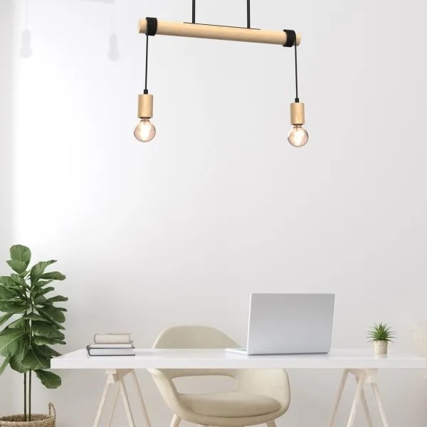 Lustră aplicată VIGA 2xE27/60W/230V lemn