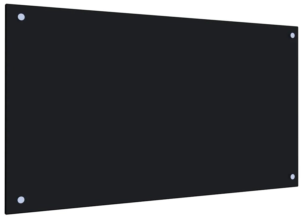 vidaXL Panou antistropi de bucătărie, negru 90x50 cm sticlă securizată