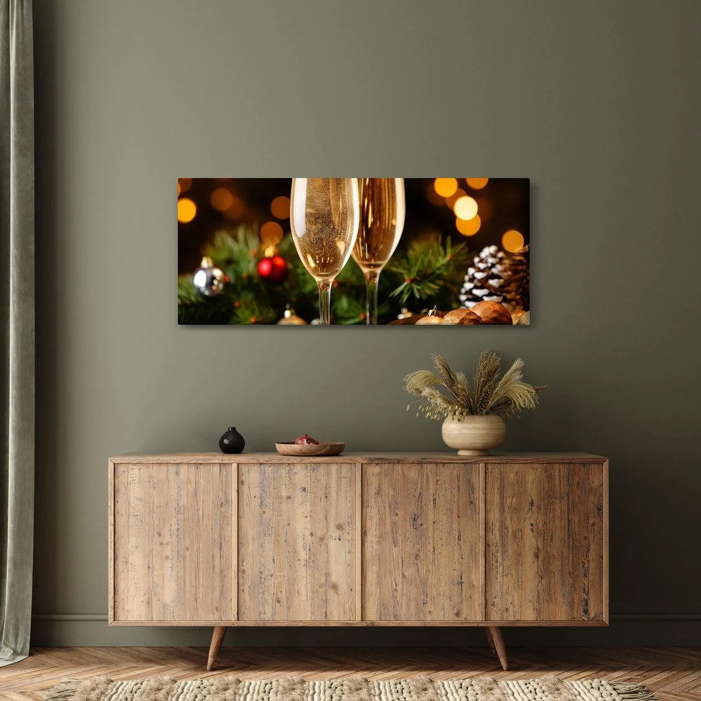 Tablou - Pahar de șampanie (120x50 cm)