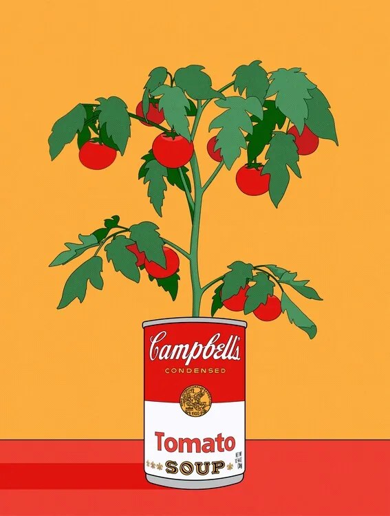 Ilustrație Campbells Soup Tomato Plant Retro Illustration, Retrodrome