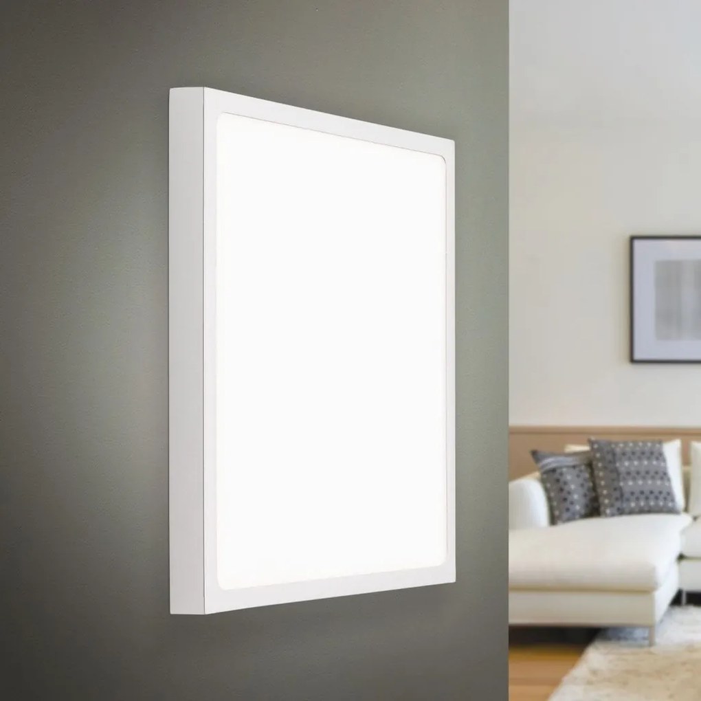 Plafoniera LED design slim LERO square 30cm 4000K argintie