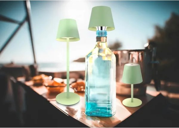 Globo 58488BG-LED Lampă de masă pentru exterior 3-în-1 VANNIE, dimmabilă cu comandă tactilă și reîncărcabilă, 3W/5V IP54 verde